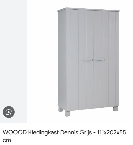 Woood kast Dennis Grijs, Huis en Inrichting, Kasten | Kledingkasten, Ophalen, Met deur(en), 100 tot 150 cm, Zo goed als nieuw
