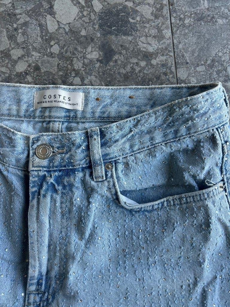 jeans Costes met all-over strass steentjes W29 L34, Kleding | Dames, Blauw, Ophalen of Verzenden, Zo goed als nieuw, W28 - W29 (confectie 36)