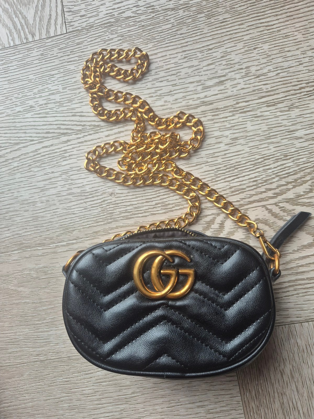 gucci look tasje zwart goud, Ophalen of Verzenden, Zo goed als nieuw, Zwart, Overige materialen