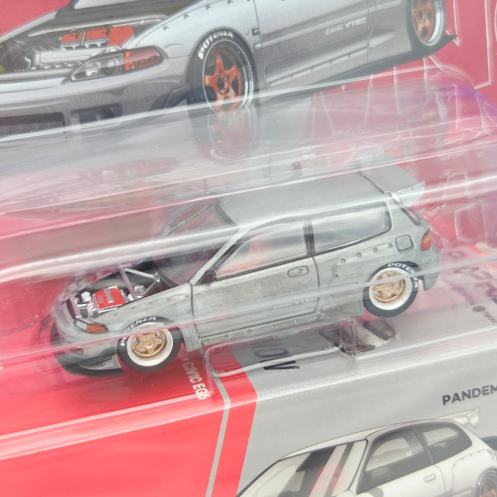Pop Race – Pandem Civic EG6, raw metal, Mymodelcar@outlook.com, Auto, Ophalen of Verzenden, Pop Race