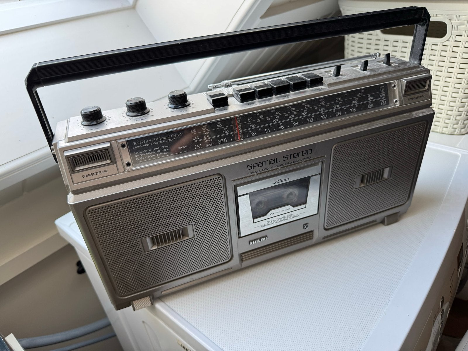 Philips TR 2821/22 Spatial Stereo Radio Cassette Recorder, Ophalen of Verzenden, Gebruikt, Radio, Met cd-speler
