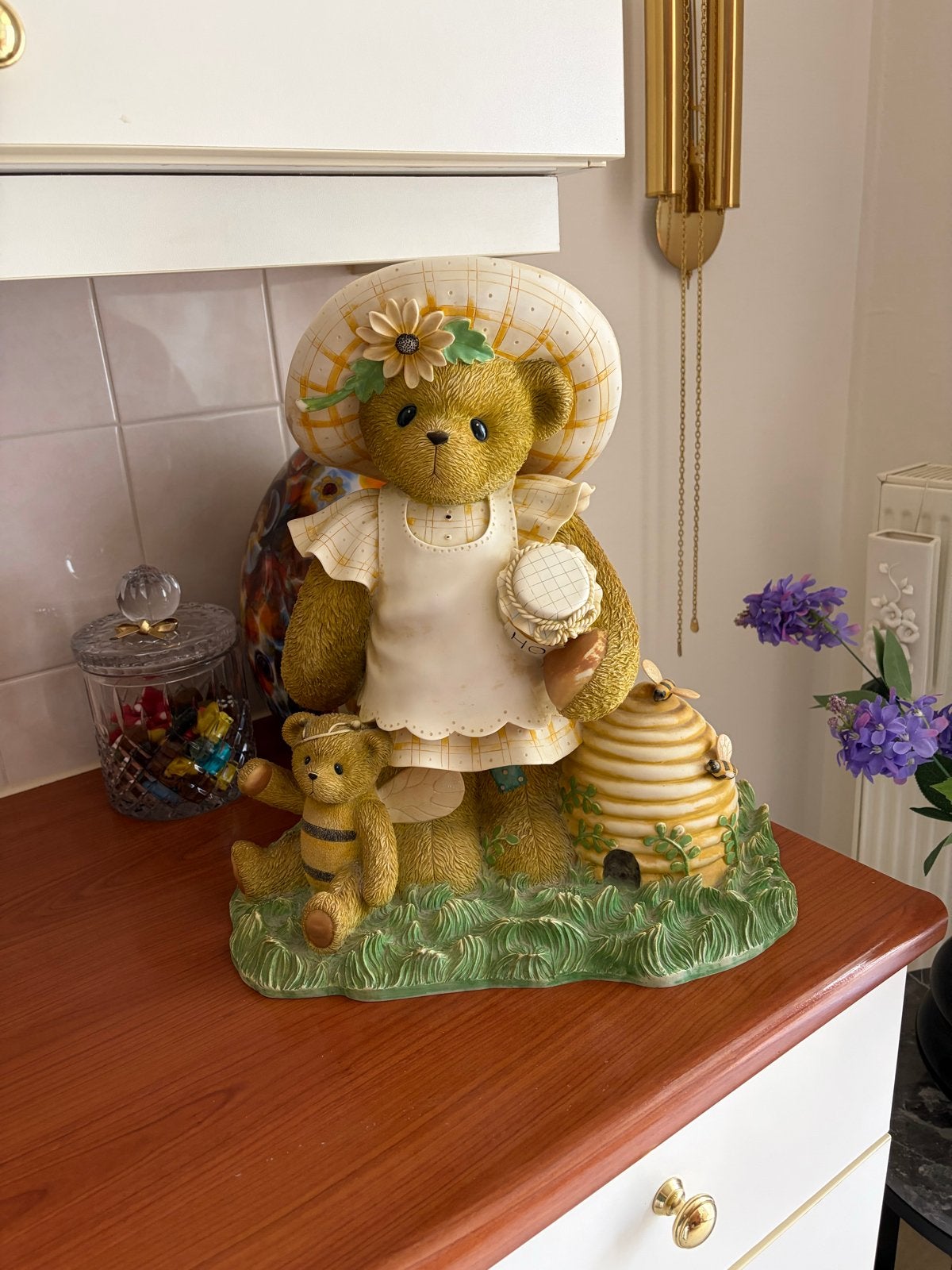 Twee decoratieve beelden van teddyberen, Verzamelen, Beelden en Beeldjes, Zo goed als nieuw, Dier, Ophalen