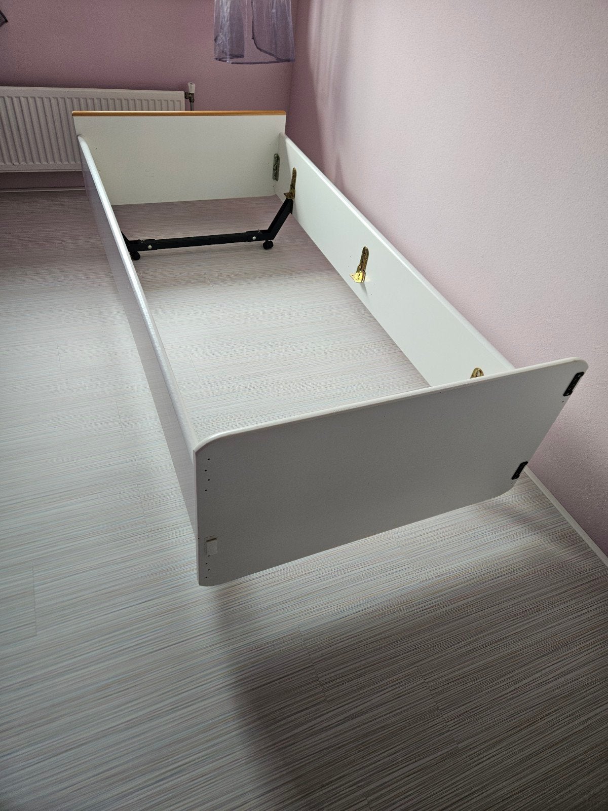 Eenpersoonsbed met verstelbare lattenbodem, Ophalen, 90 cm, Eenpersoons, Wit