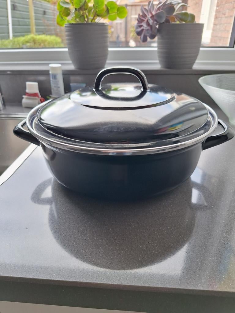 Ronde braadpan met deksel - Gebruikt, Ophalen, Gebruikt, Overige materialen, Koekenpan of Braadpan
