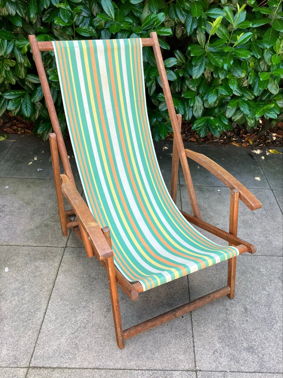 Retro strandstoel tuinstoel - Vintage opklapbare stoel, Zo goed als nieuw, Stoel, Tuinset, Hout