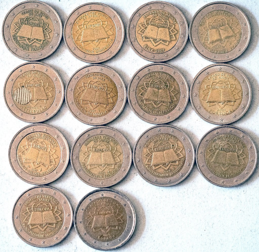 Speciale 2-euro 2007 ondertekening van verdrag van Rome 14x', Verzenden, Overige landen, 2 euro, Losse munt