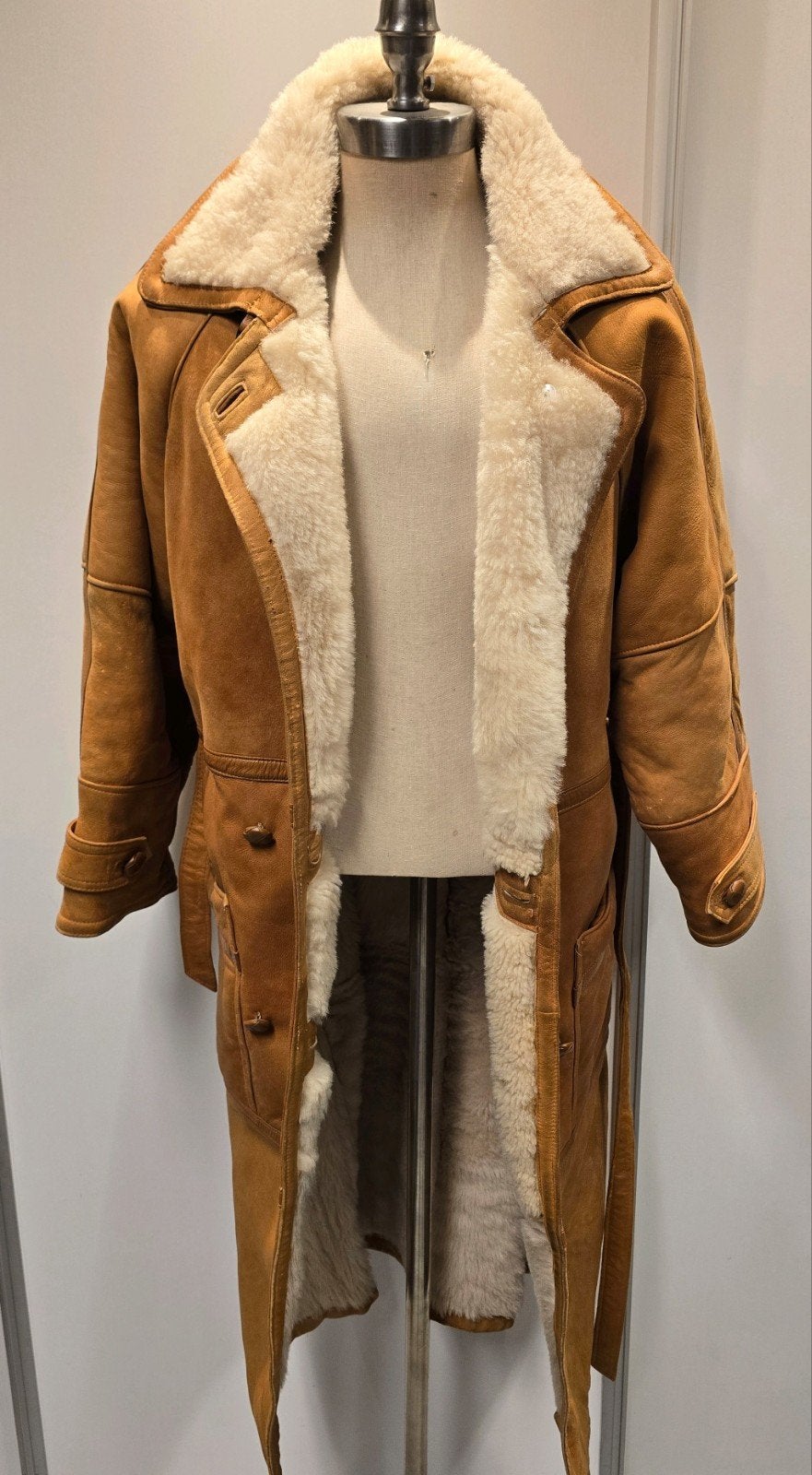 Lange dames lammy coat - maat 38 / M - lamsleer lamsvacht, Kleding | Dames, Ophalen of Verzenden, Gedragen, Maat 38/40 (M), Bruin