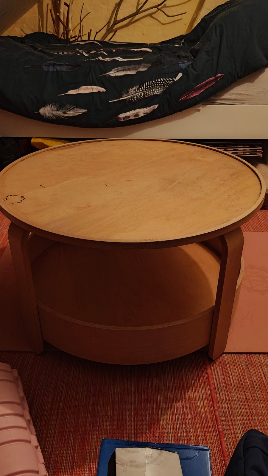 Gratis af te halen tafel voor creatief project, Huis en Inrichting, Ophalen, Gebruikt, Rond, Overige houtsoorten