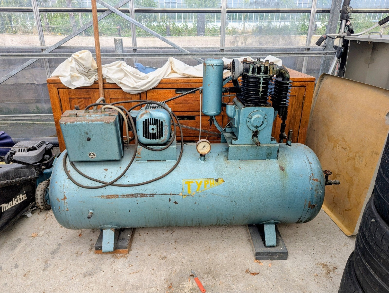 industriële zuiger compressor 500 liter, 100 liter of meer, Ophalen, Gebruikt