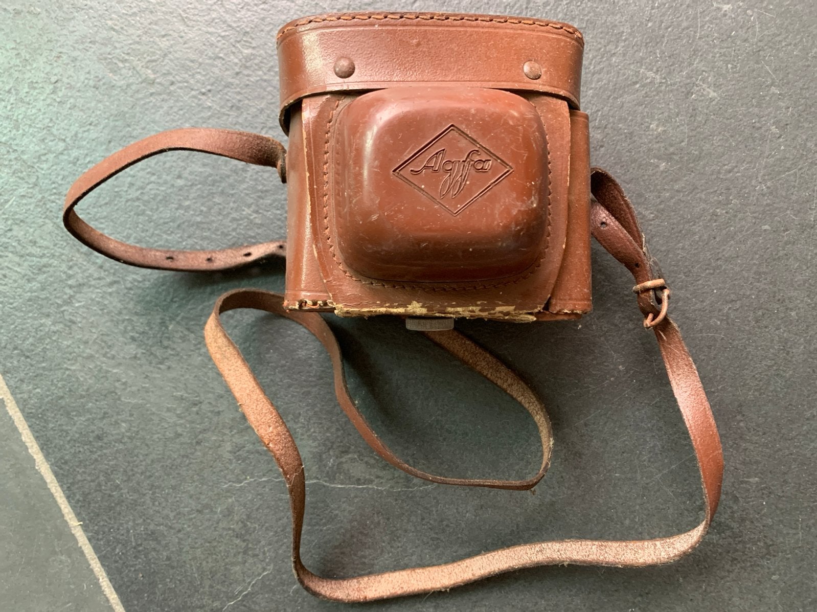 Agfa Clack vintage camera met lederen tas, Ophalen of Verzenden, Gebruikt, Compact, Overige Merken