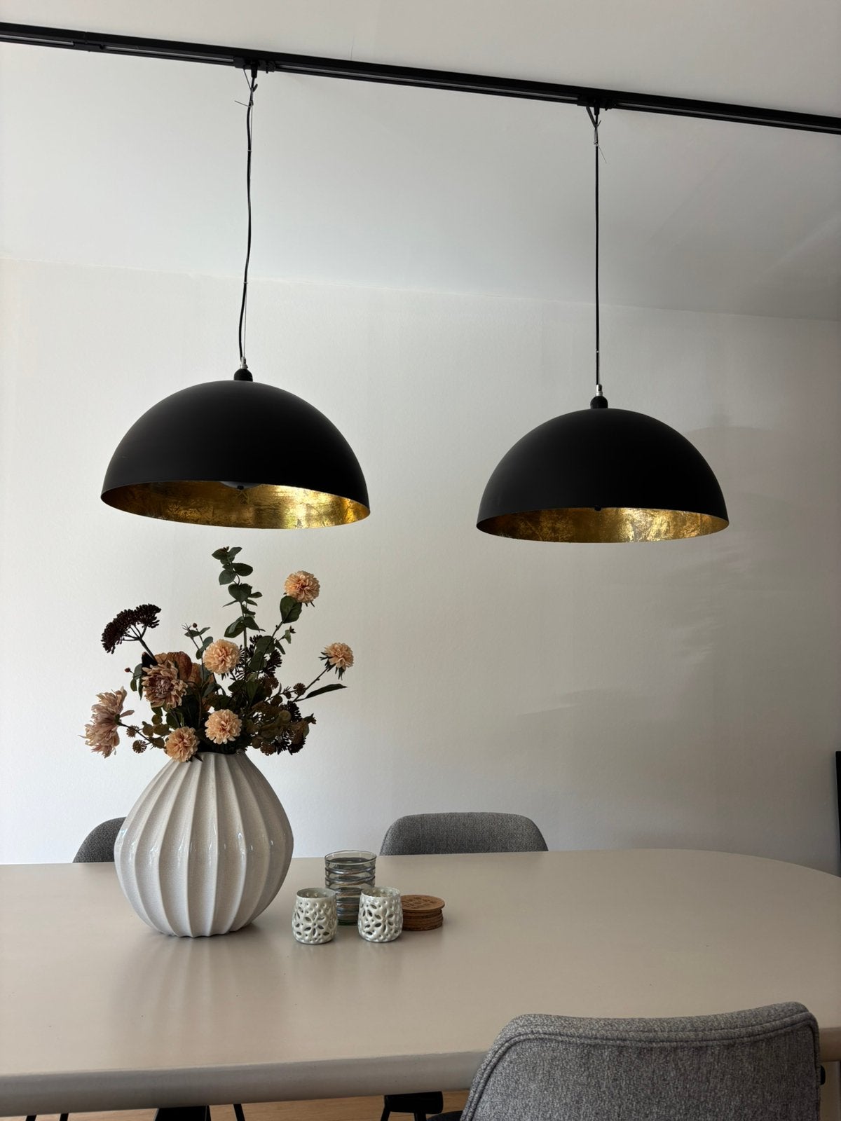 Zwart gouden hanglampen, Ophalen, Zo goed als nieuw, Metaal