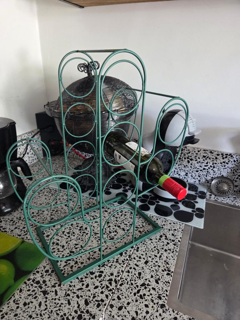 Uniek Wijnrek Model Cactus - Groen Metaal, Ophalen, Gebruikt, Metaal, 5 tot 15 flessen