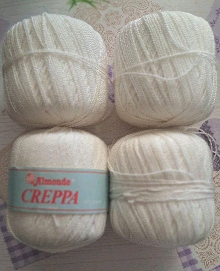 Almonde Creppa 4 bollen wit brei- en haakgaren, Hobby en Vrije tijd, Ophalen of Verzenden, Nieuw, Breien of Haken, Wol of Garen