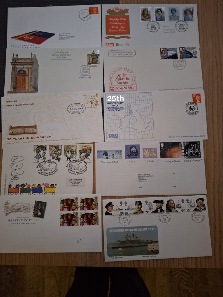 postzegel engeland mooi gestempeld speciale fdc's, Ophalen of Verzenden