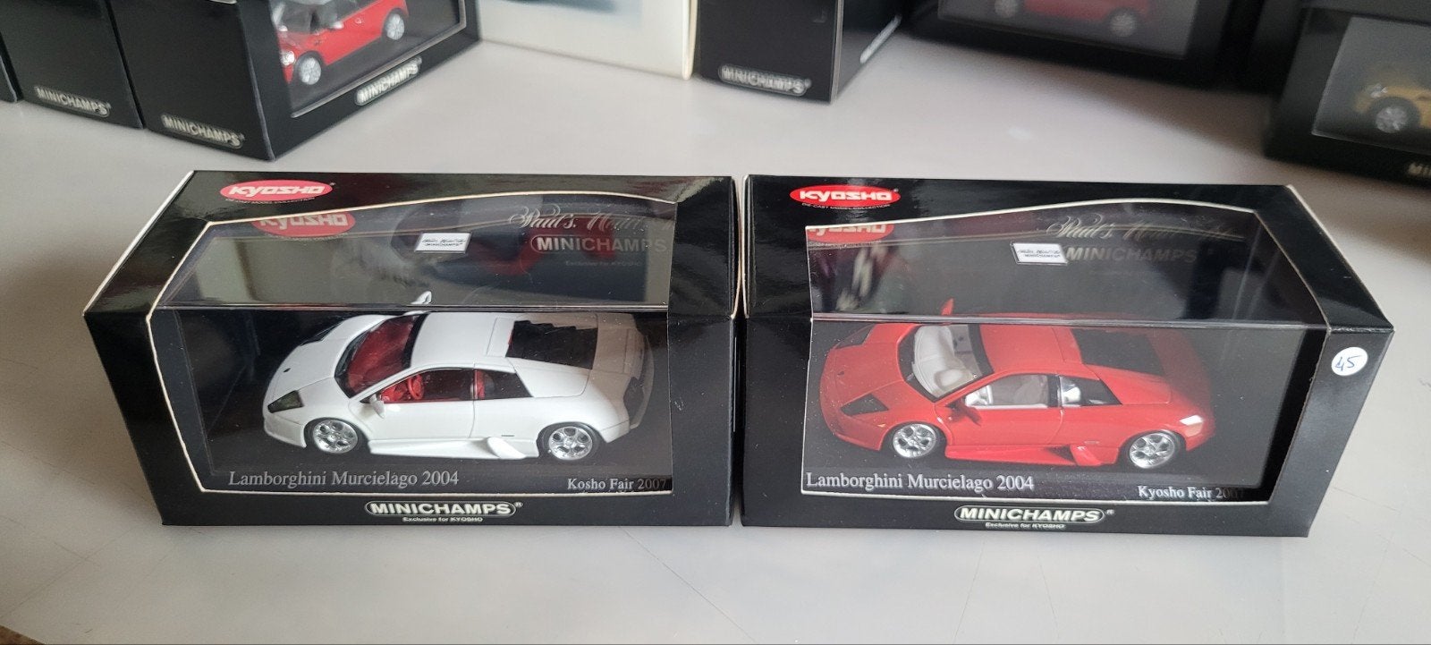 Minichamps 2004 Lamborghini Murcielago wit en rood, Ophalen of Verzenden, Zo goed als nieuw, Auto, MiniChamps