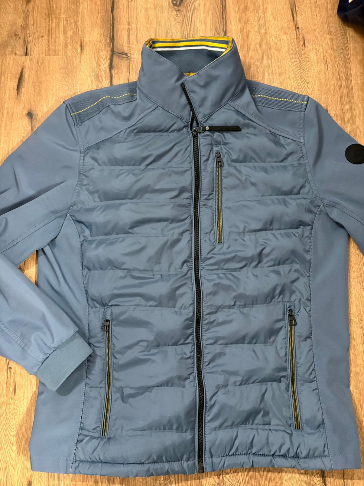 Tom Tailor jas jeansblauw met gele accenten. Maat XXL, Ophalen of Verzenden, Gedragen, Overige maten, Blauw