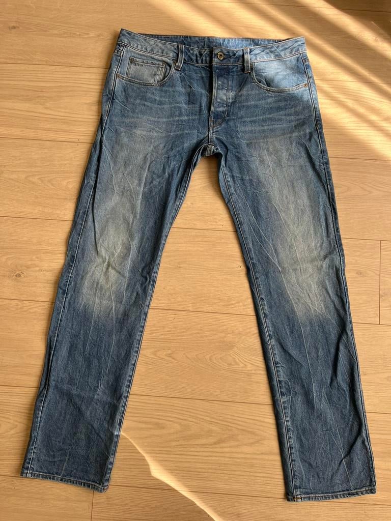 G- star RAW 3301 STRAIGHT broek jeans W33 L34 Z.G.A.N, Ophalen of Verzenden, Zo goed als nieuw, Blauw, W33 - W34 (confectie 48/50)