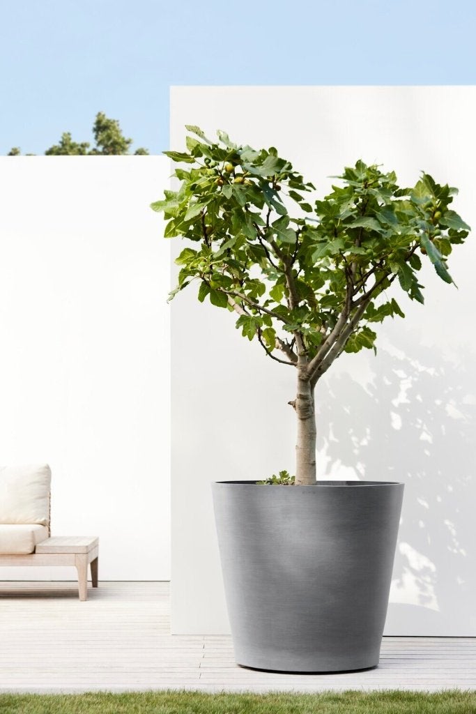 Bloempot Amsterdam 100 cm Grijs met wielen Ecopots, Ophalen, Kunststof, Gebruikt, 100 cm of meer