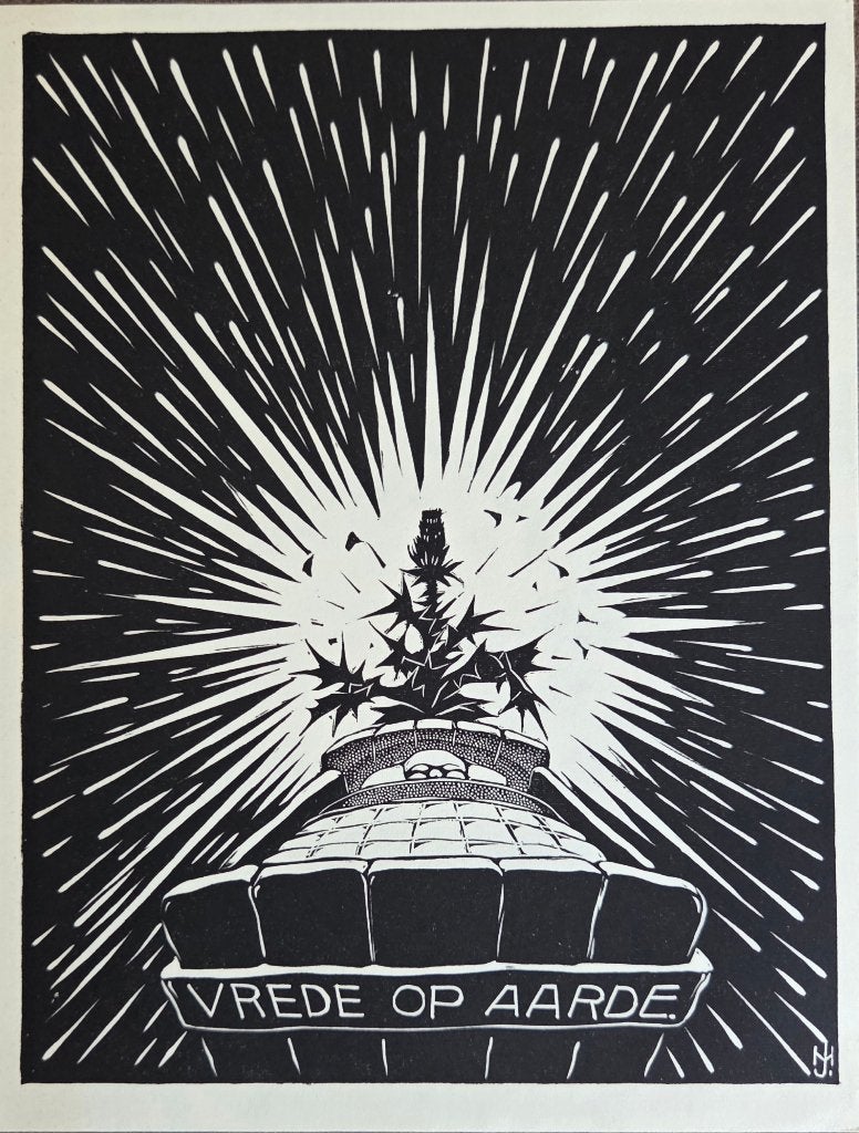 Exlibris / Gel.grafiek Jan Melse, “Vrede op Aarde”, Verzenden