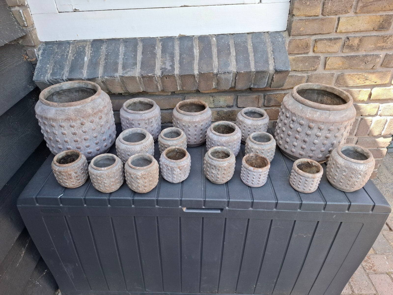 Serie potten van Daan Kromhout., Ophalen, Zo goed als nieuw, Rond, Aardewerk