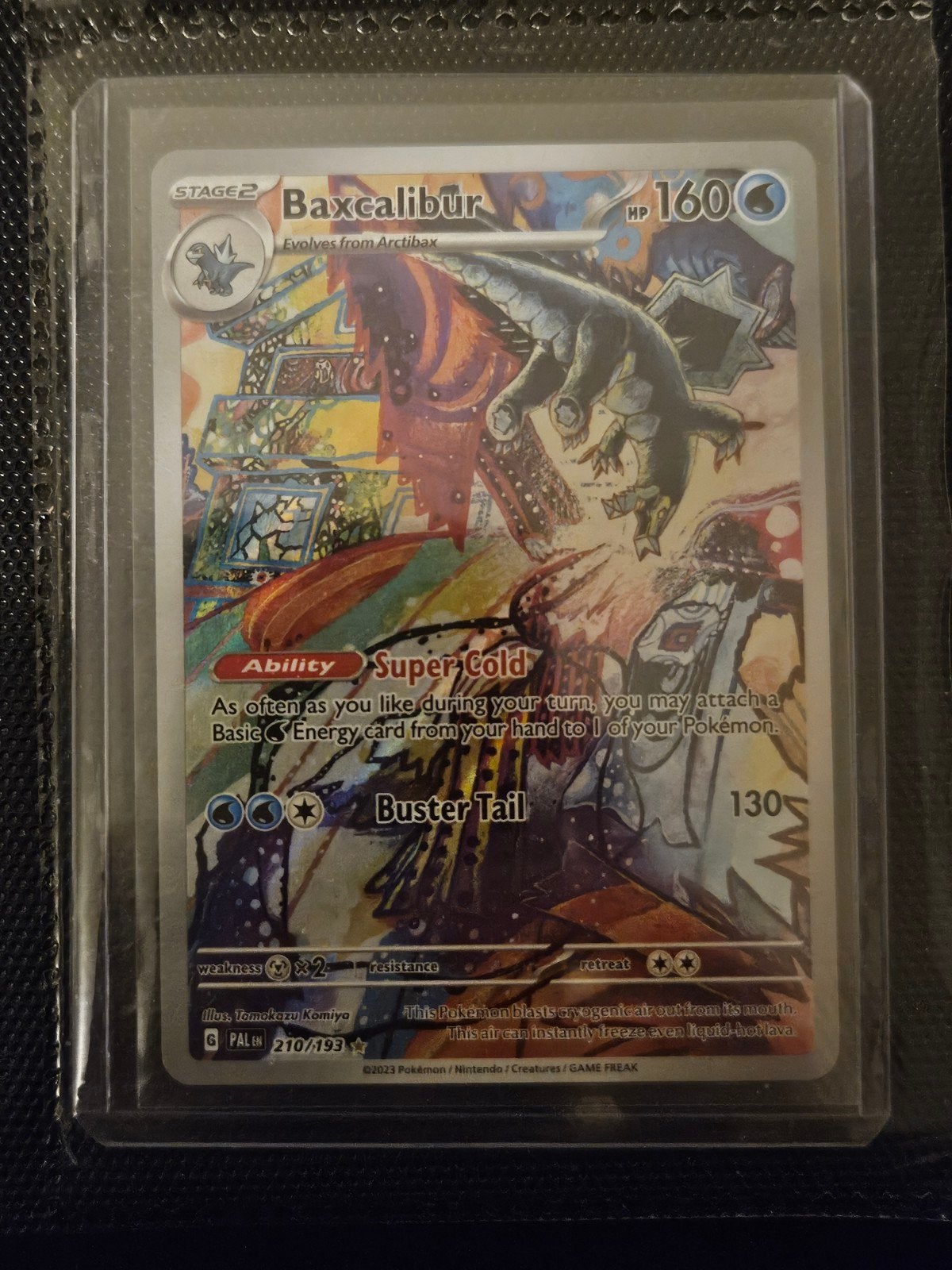 Pokemon Baxcalibur 210/193 Paldea Evolved, Ophalen of Verzenden, Zo goed als nieuw, Losse kaart, Foil