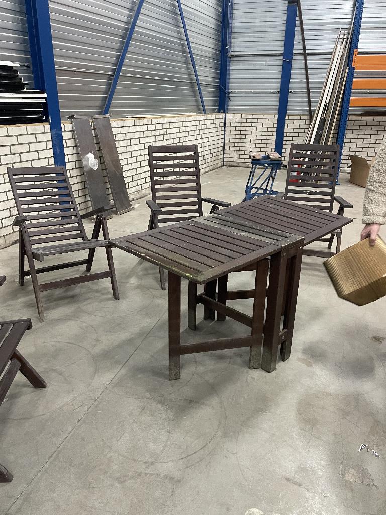 IKEA Houten Tuinset met Tafel, Gebruikt, Stoel, Hout, Ophalen