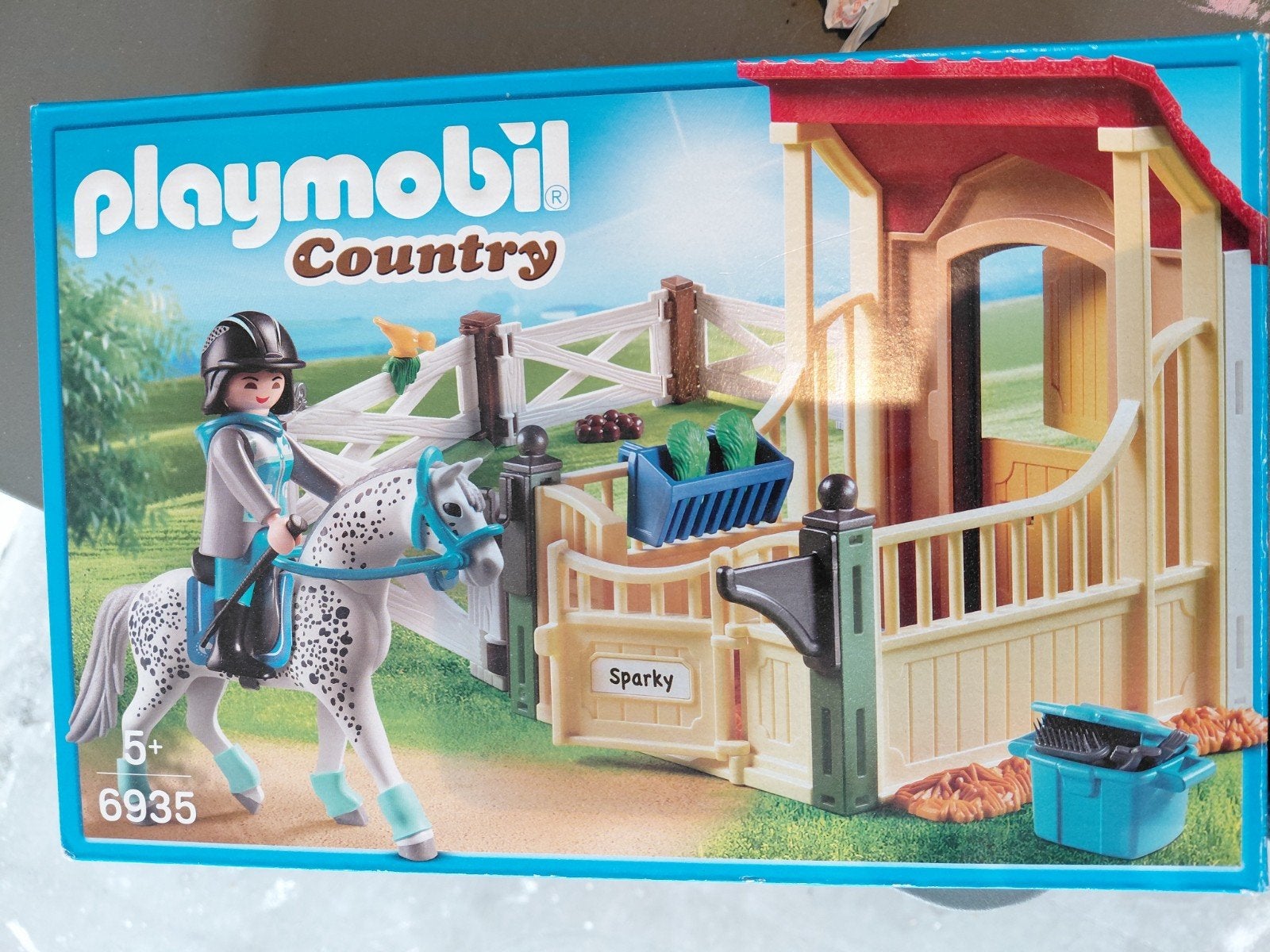 Playmobil Country 6935 Paard met Ruiter en Stal, Gebruikt, Complete set, Overige typen, Ophalen of Verzenden