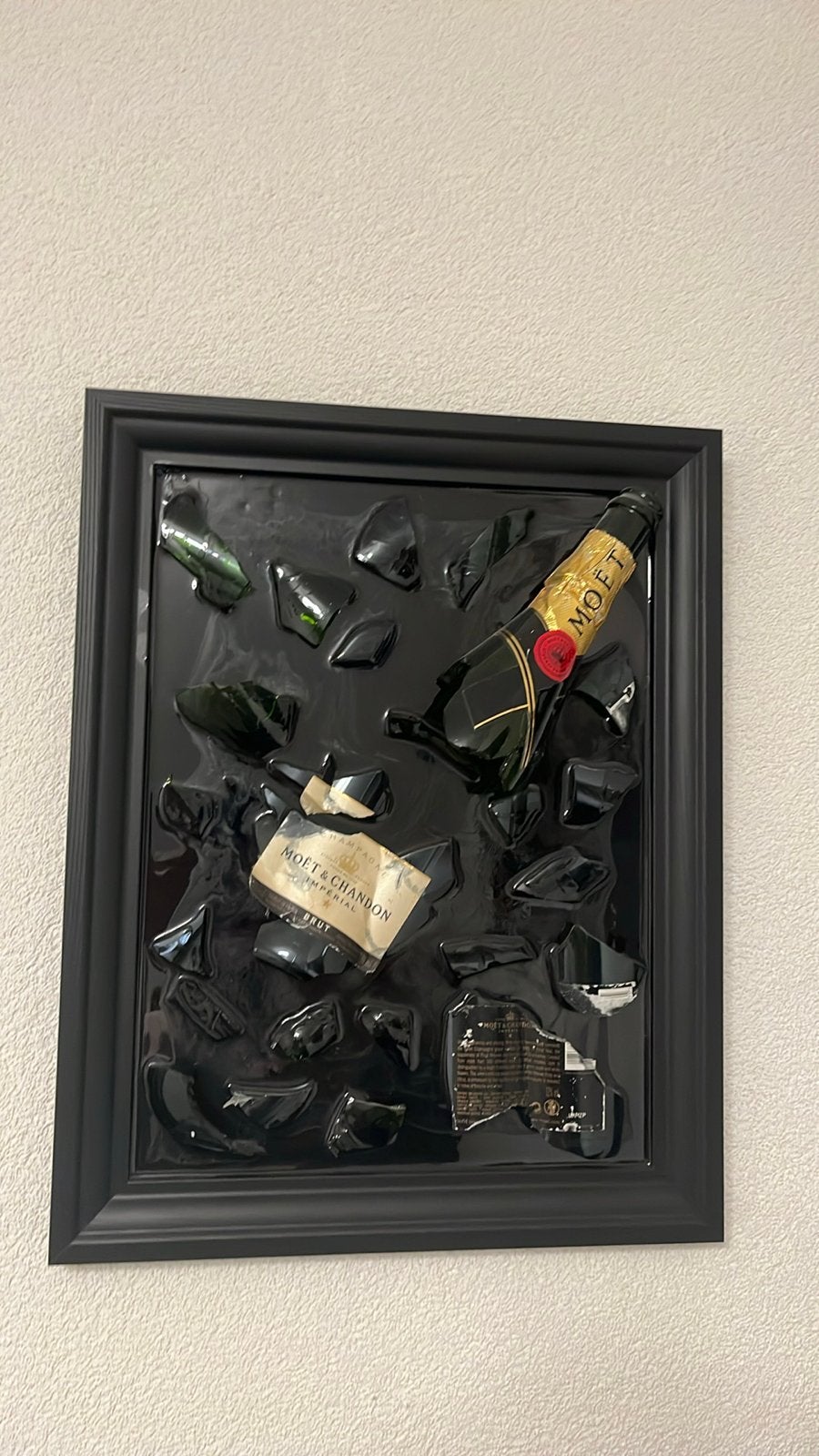 Moët & Chandon Champagne Schilderij - Uniek Kunstwerk, Antiek en Kunst, Kunst | Schilderijen | Modern, Overig onderwerp, Glas