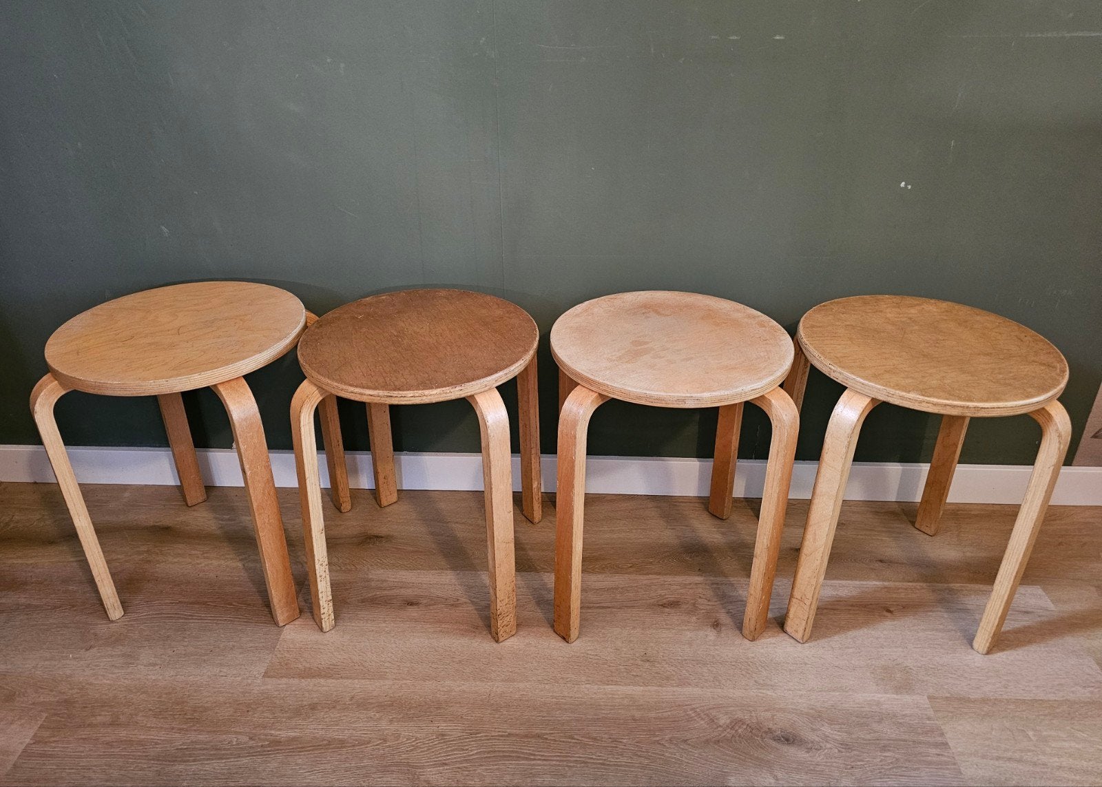 4 Vintage Ikea Frosta krukjes, jaren 90, Huis en Inrichting, Krukjes, Ophalen, Hout