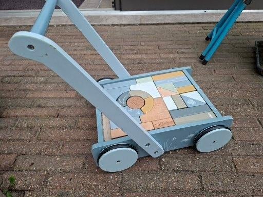 blokkendoos /kar, Kinderen en Baby's, Speelgoed | Houten speelgoed, Ophalen, Zo goed als nieuw, Duw- of Trekspeelgoed