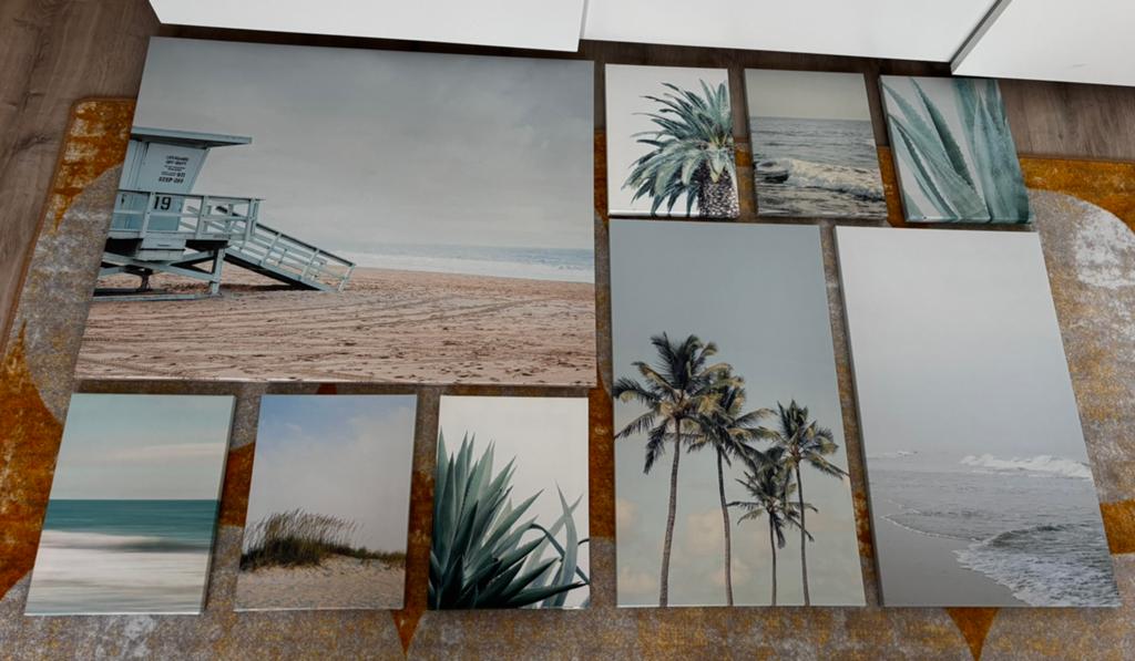 Ikea Pjätteryd strand set 9 delig, Huis en Inrichting, Ophalen, Zo goed als nieuw, Schilderij, Minder dan 50 cm