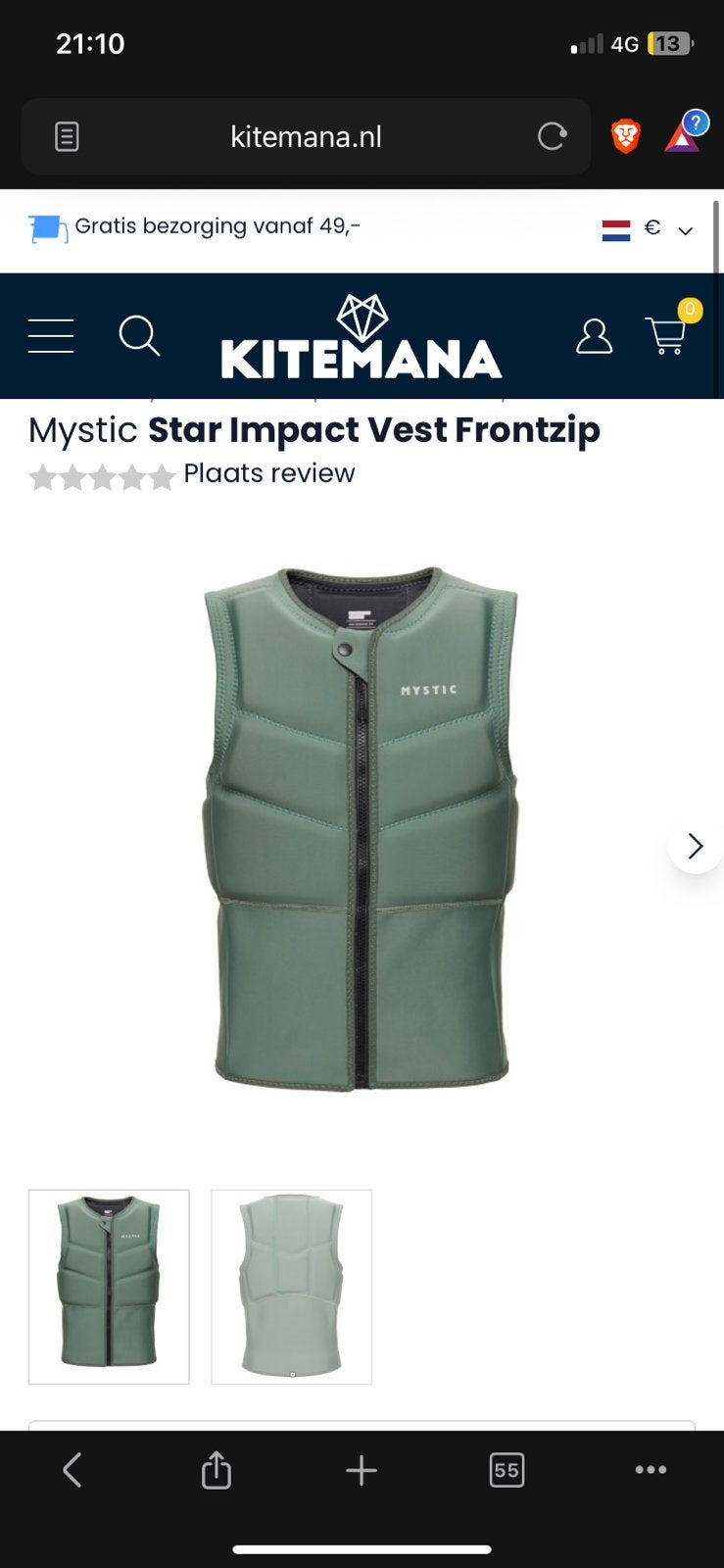 Mystic impact vest maat M woman, Ophalen of Verzenden, Zo goed als nieuw