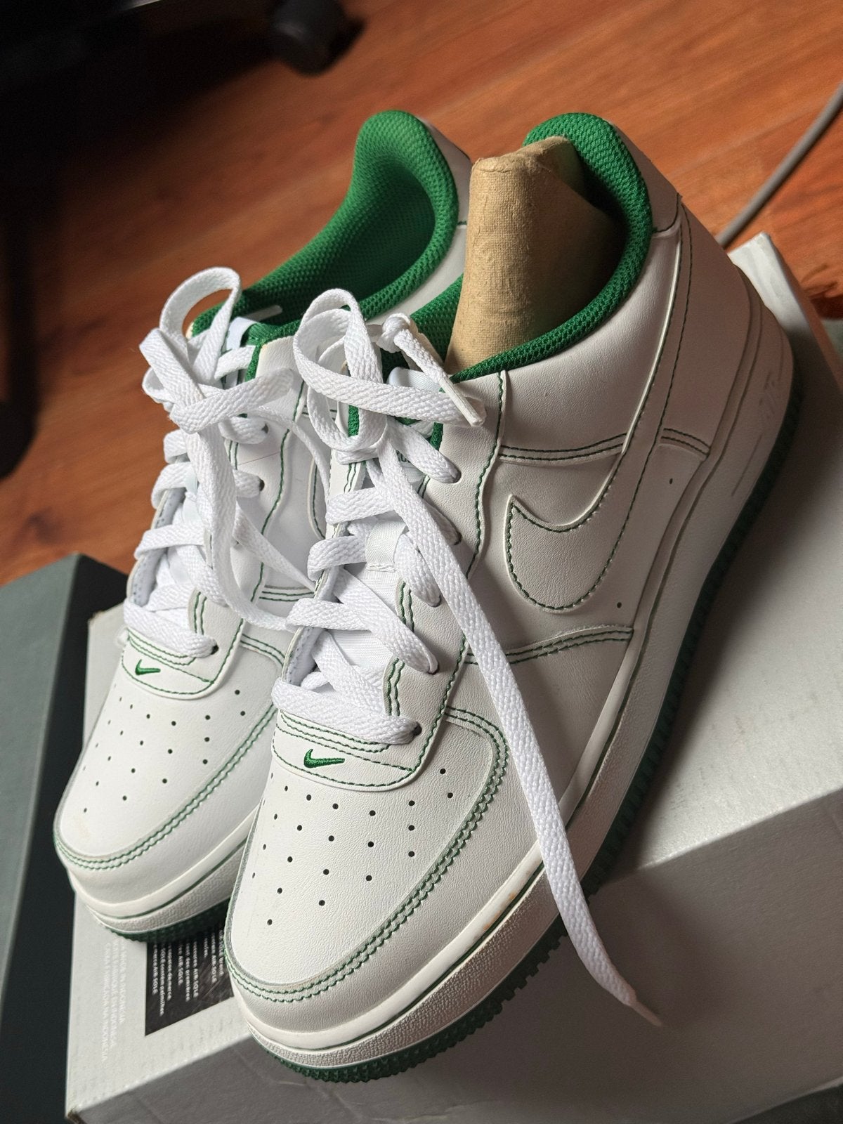 Nike Air Force 1 Low Wit Groen - Maat 39, Wit, Mifora, Nieuw, Sneakers of Gympen