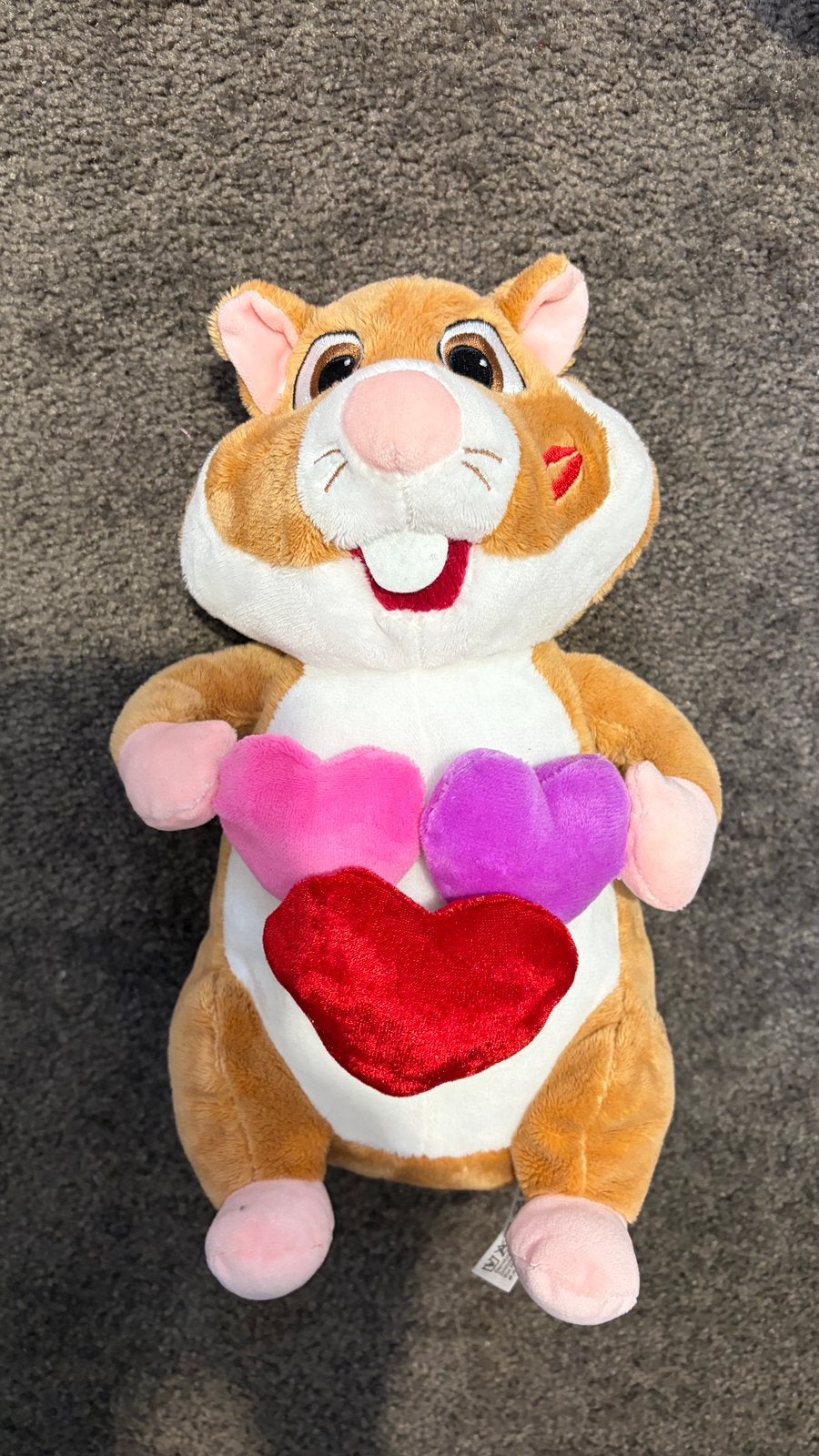 AH Albert Heijn hamster knuffel - hartjes valentijn, Kinderen en Baby's, Ophalen of Verzenden, Zo goed als nieuw, Overige typen