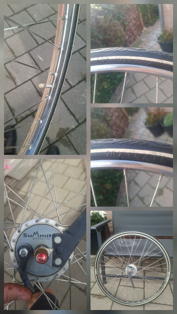 Voorwiel met trommelrem (sturmey archer), Ophalen, Gebruikt, Band, Staal