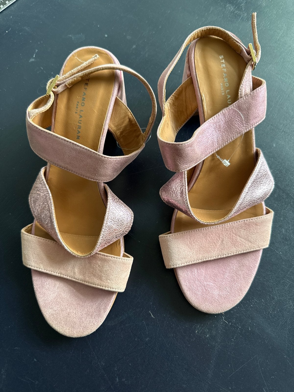 Roze sandalen met hak - Stefano Lauran, Kleding | Dames, Schoenen, Zo goed als nieuw, Roze, Sandalen of Muiltjes, Ophalen of Verzenden