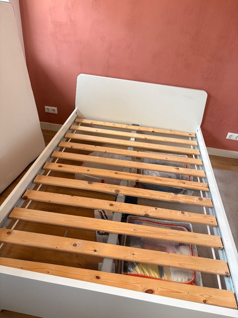 ikea askvoll 140 x 200 cm bed frame, Huis en Inrichting, Ophalen, Wit, Tweepersoons, 140 cm
