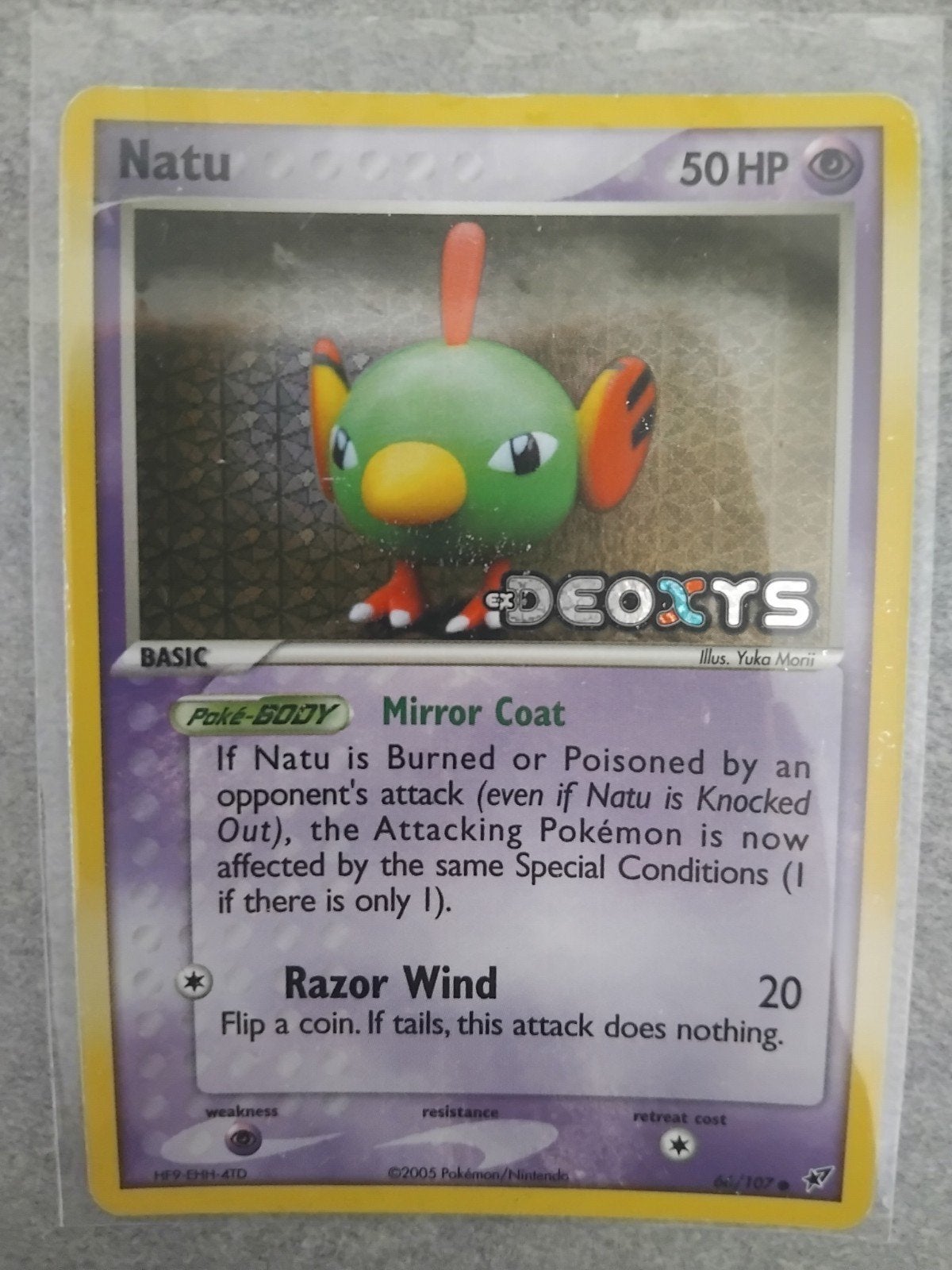 Natu Pokémon Kaart stamp (Deoxys Set) - Zo goed als nieuw, Ophalen of Verzenden, Zo goed als nieuw, Losse kaart