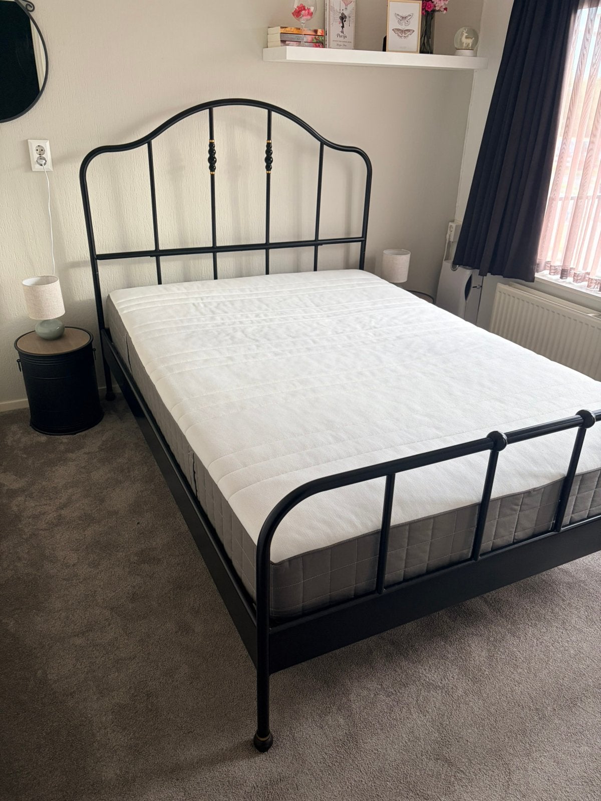 Zwart metalen bedframe 120x200 cm, Ophalen, Gebruikt, Zwart, Twijfelaar