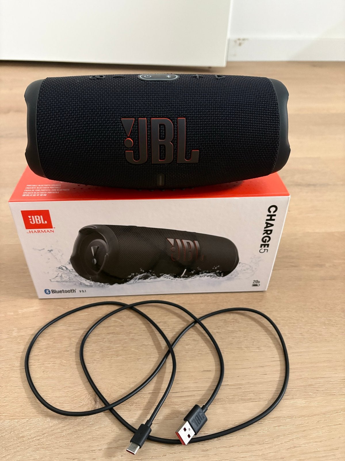 JBL Charge 5 Draagbare Bluetooth Speaker Zwart, Ophalen, JBL, Zo goed als nieuw, Draagbare speaker