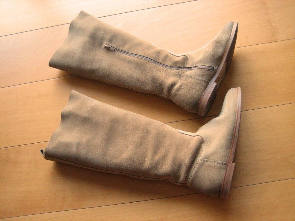 Mooie platte laarzen in naturel suede LINEA ZÈTA 38 snazzeys, Hoge laarzen, Beige, Nieuw, Ophalen of Verzenden