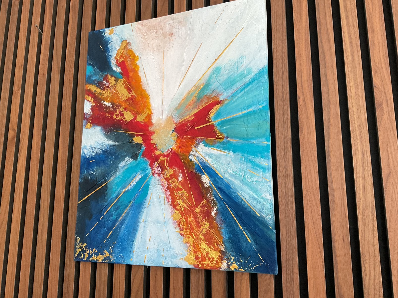 Nieuw! Handgeschilderd mooi kleurrijk schilderij(50x40cm), Ophalen of Verzenden, Overig onderwerp