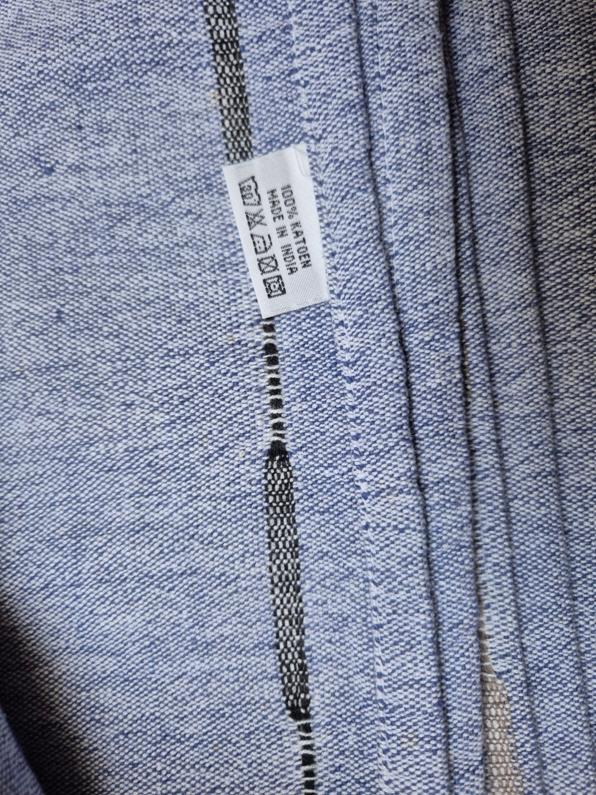 Katoenen grand foulard sprei 220x270 cm - Blauw met strepen, 200 cm of meer, Ophalen of Verzenden, Zo goed als nieuw, 200 cm of meer