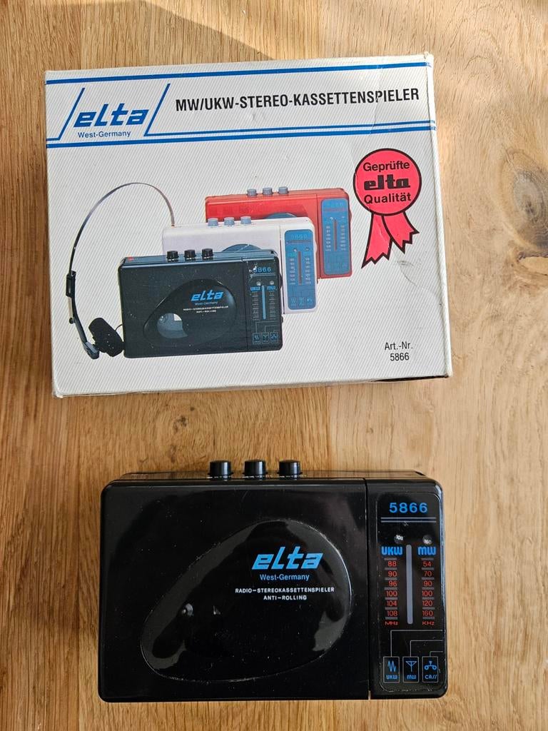 Elta 5866 MW/UKW-Stereo-Kassettenspieler Walkman werkend, Audio, Tv en Foto, Walkmans, Discmans en Minidiscspelers, Walkman, Ophalen of Verzenden