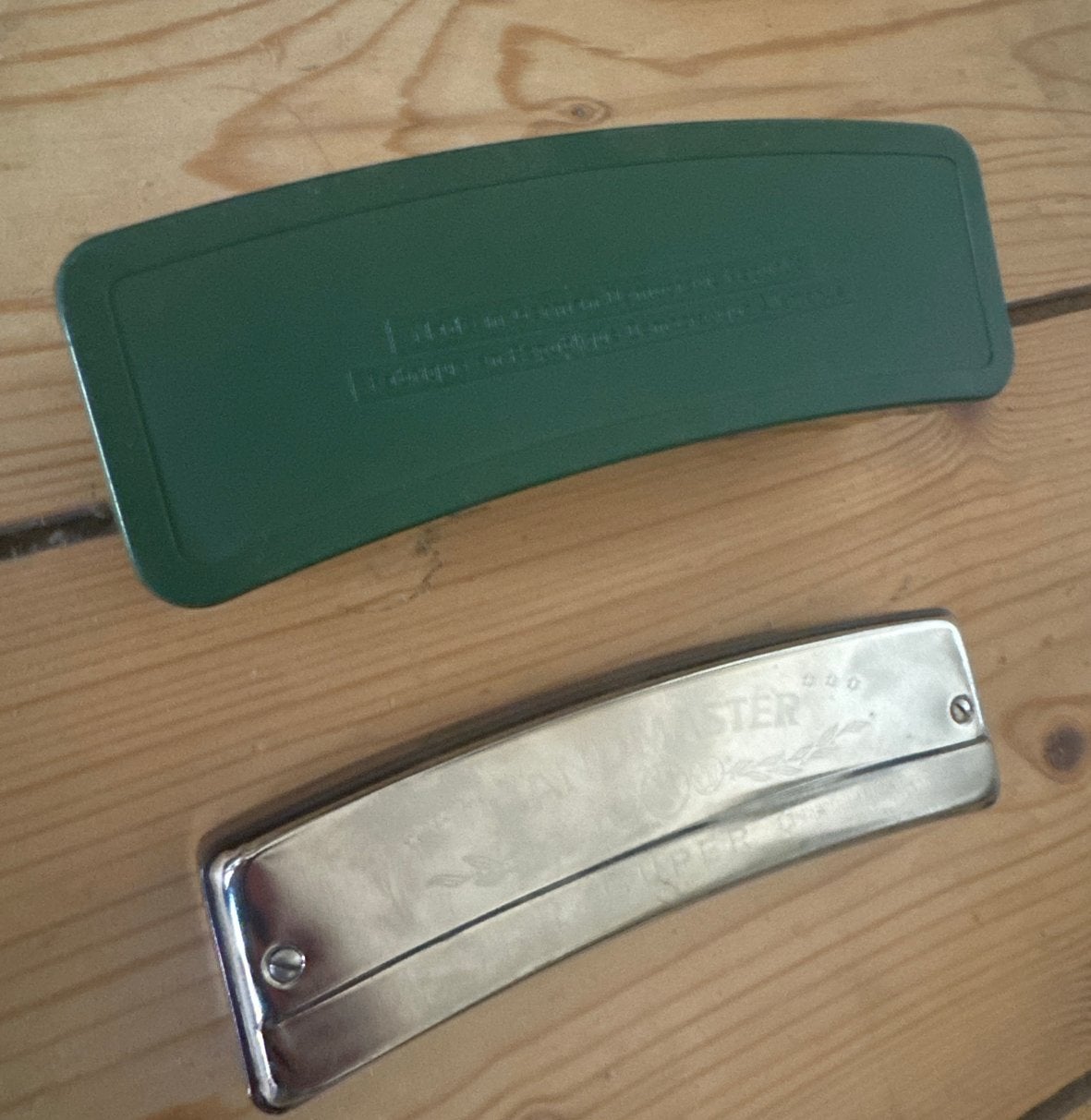 Vintage Super Bandmaster Mondharmonica met doosje, Gebruikt, Overige typen, Ophalen of Verzenden, Met koffer of doosje