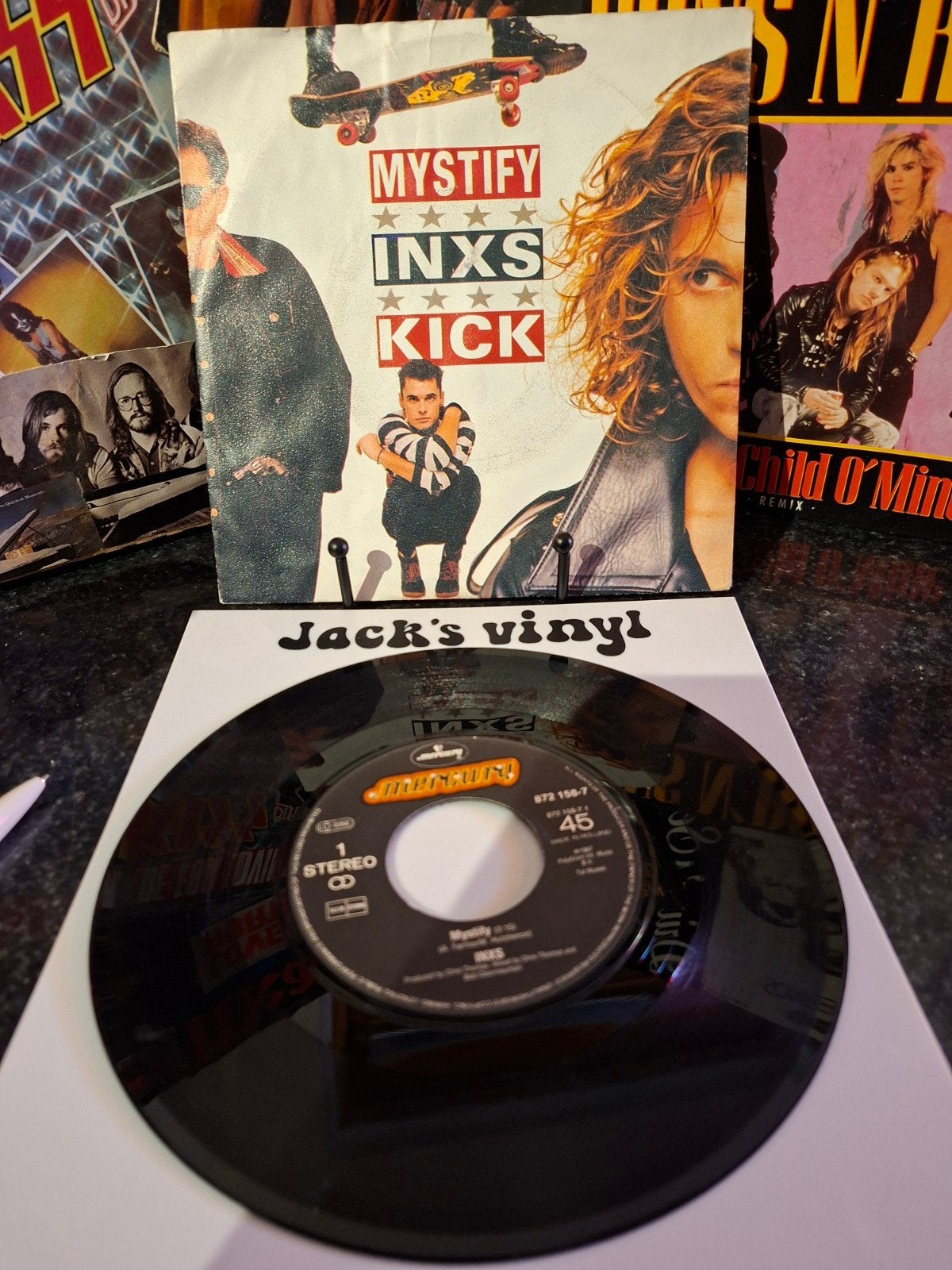 INXS - Mystify / Kick 7 inch vinyl single  1989, Rock, Fotohoes, 7 inch, Ophalen of Verzenden