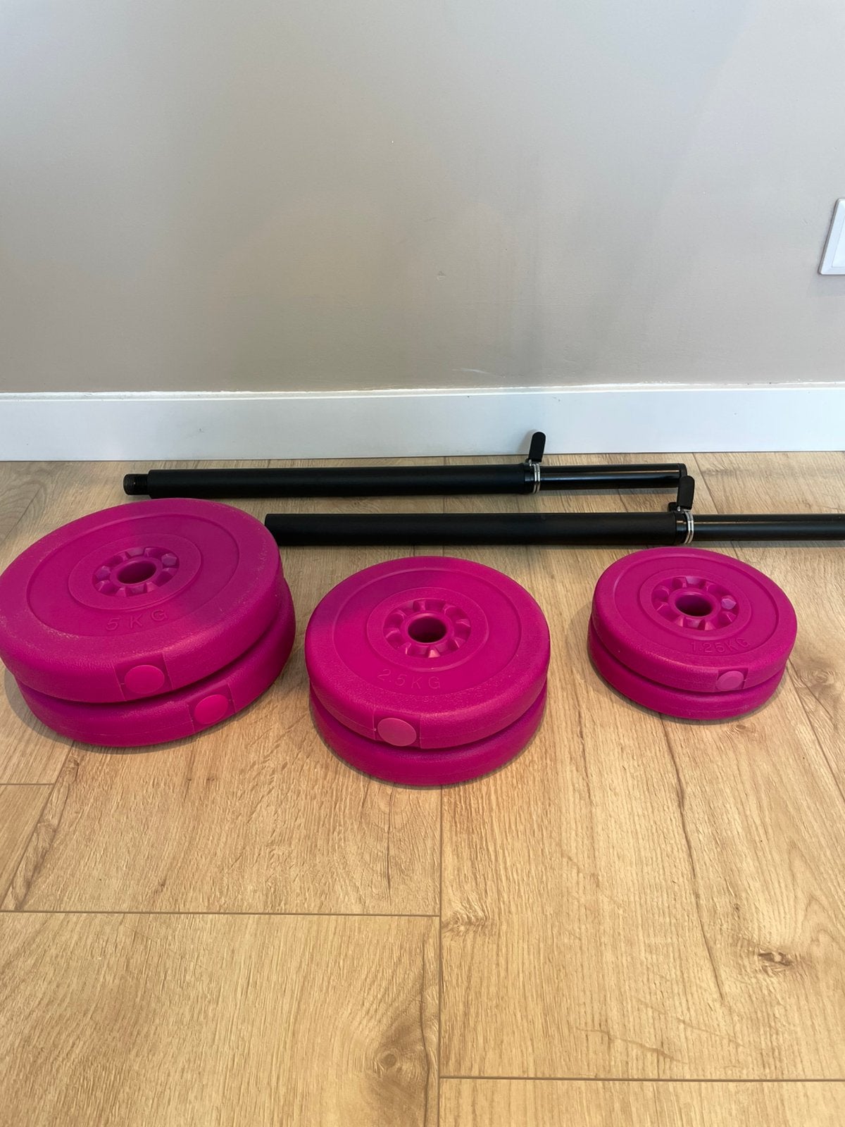 Halterset roze, Ophalen, Zo goed als nieuw, Halterset
