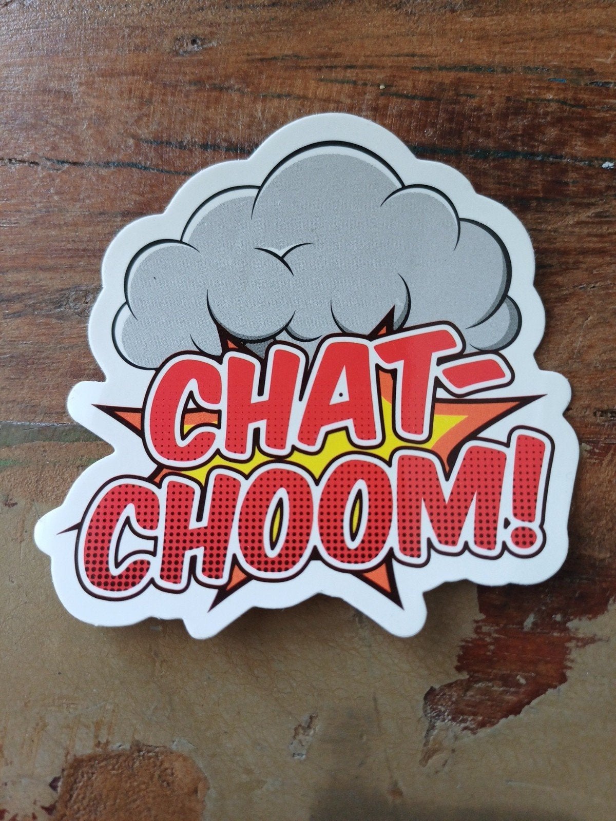Sticker "CHAT CHOOM!" - stripachtig explosie-effect, Ophalen of Verzenden, Nieuw, Sticker