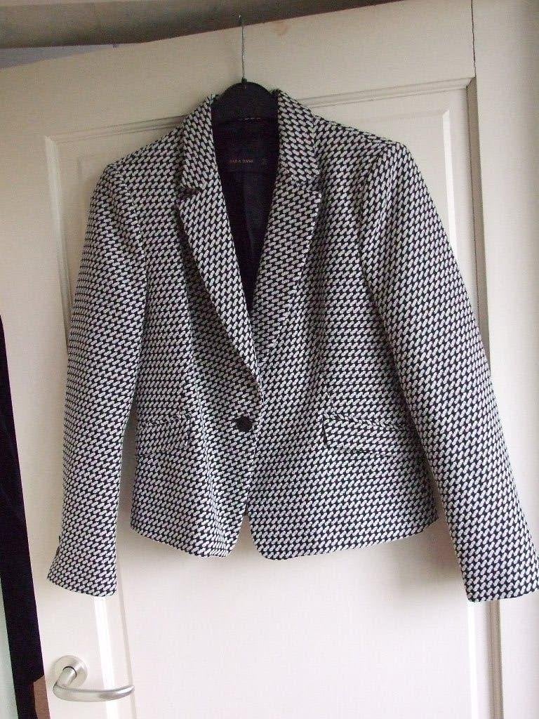 Zara nieuw colbert zwart offwhite 38/40, Maat 38/40 (M), Overige kleuren, Zara, Nieuw
