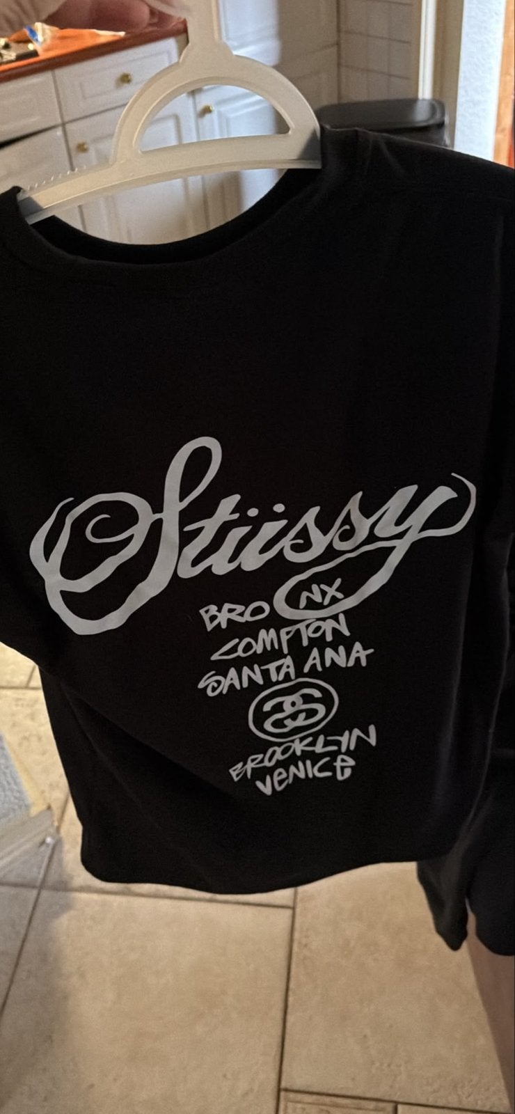 Stüssy T-shirt Zwart met Logo Print, Ophalen of Verzenden, Zo goed als nieuw, Maat 48/50 (M), Zwart